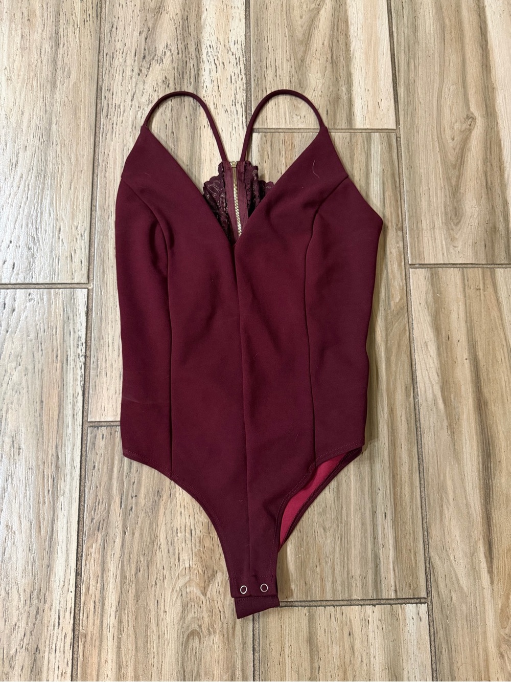 Windsor Burgundy Lace-Back One-Piece